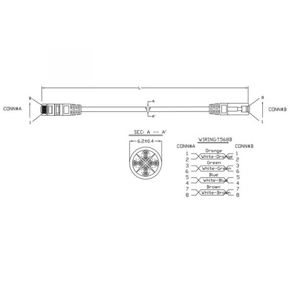 Патч-корд HyperLine PC-LPM-UTP-RJ45-RJ45-C6-3M-LSZH 3 м, серый